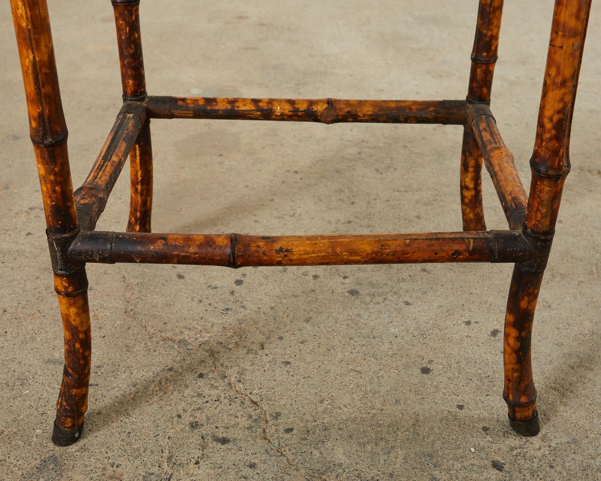 English Aesthetic Tortoise Bamboo Drinks or Side Table 10