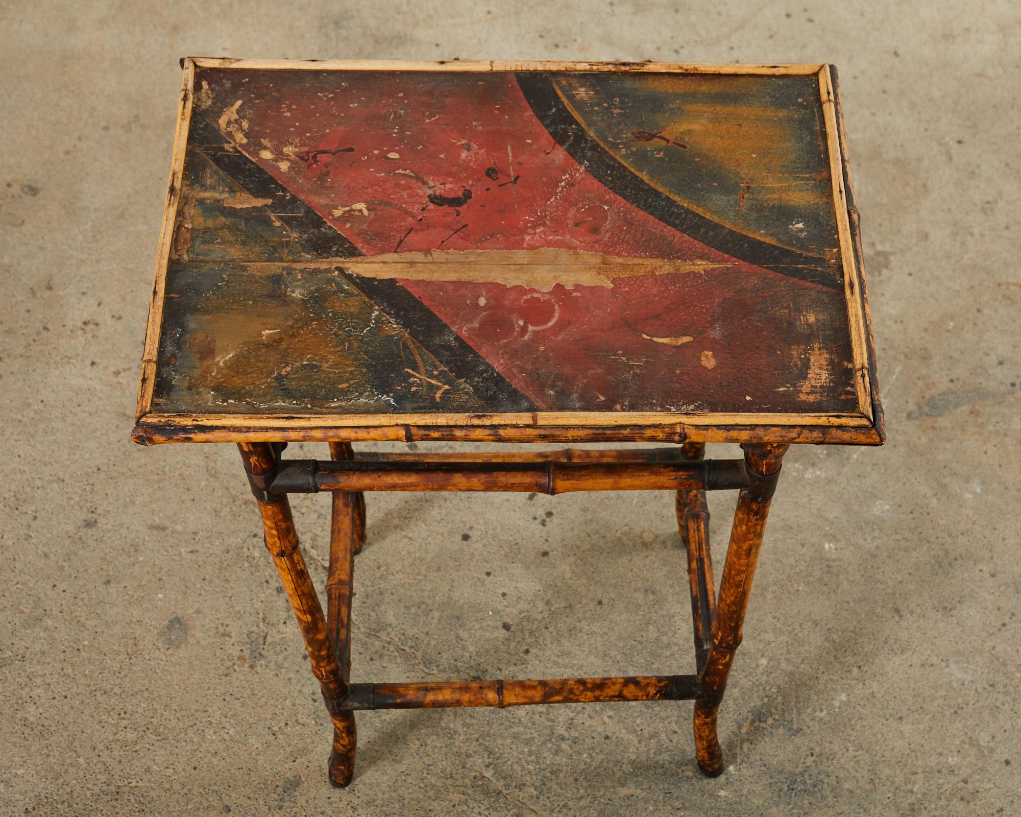 Aesthetic Movement English Aesthetic Tortoise Bamboo Drinks or Side Table