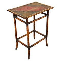 English Aesthetic Tortoise Bamboo Drinks or Side Table 