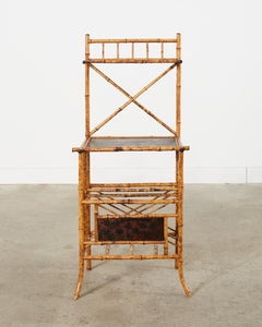 English Aesthetic Tortoise Bamboo Hall Shelf Magazine Rack