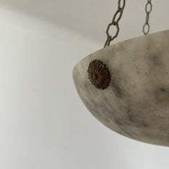 English Alabaster Antique Plafonnier Ceiling Light