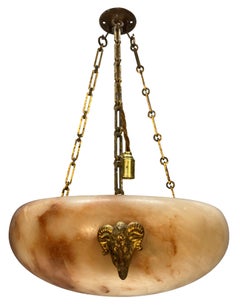 English Alabaster Ceiling Light