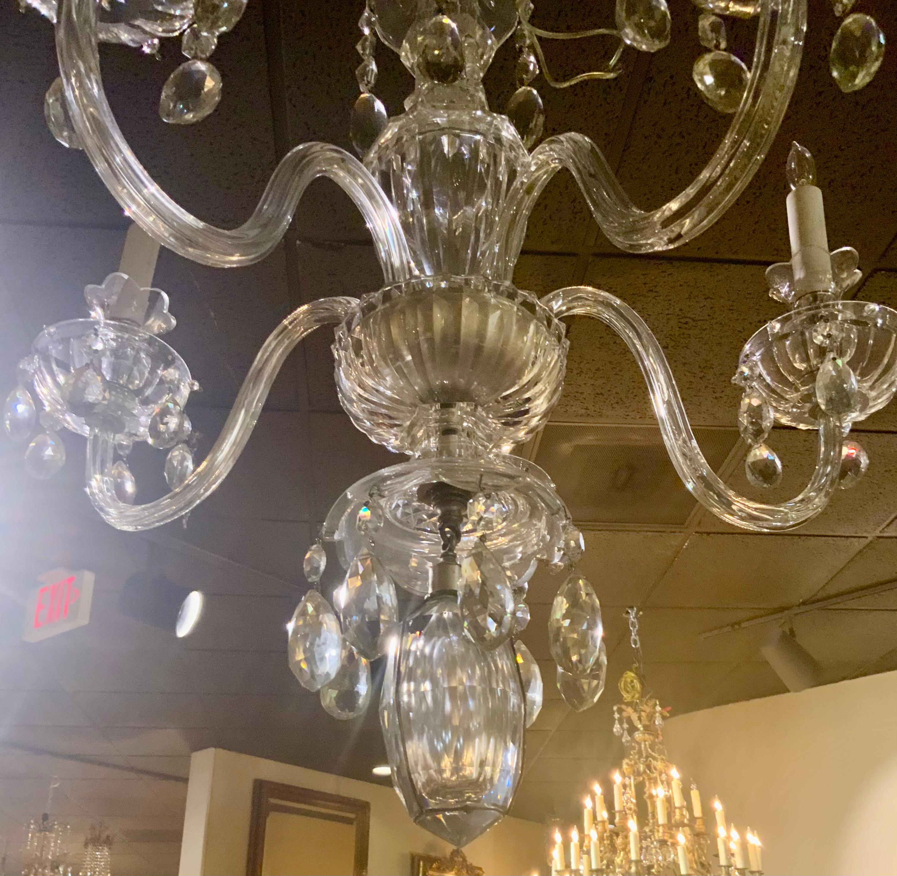 British English all crystal chandelier, 19 th century For Sale