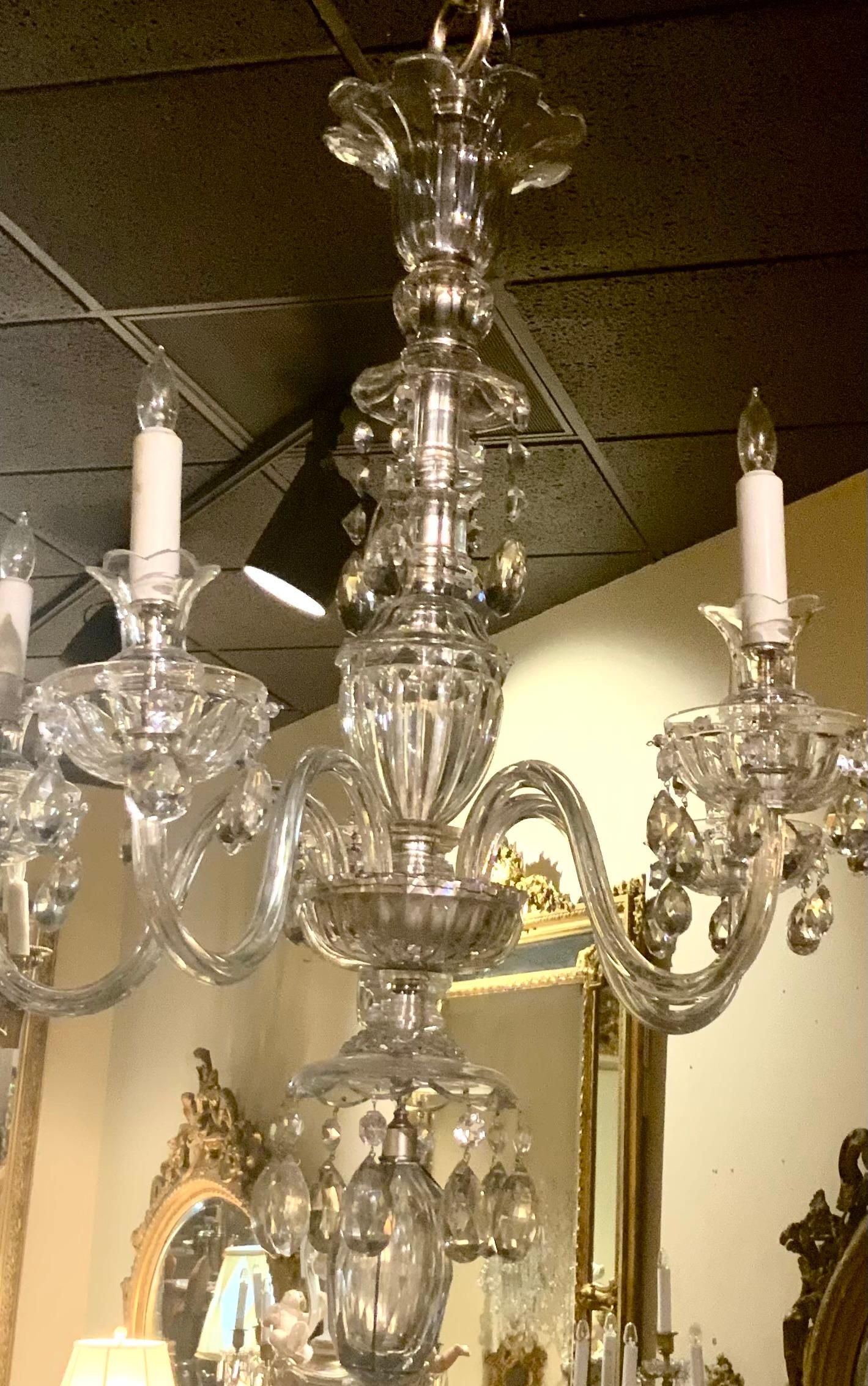 19th Century English all crystal chandelier, 19 th century For Sale