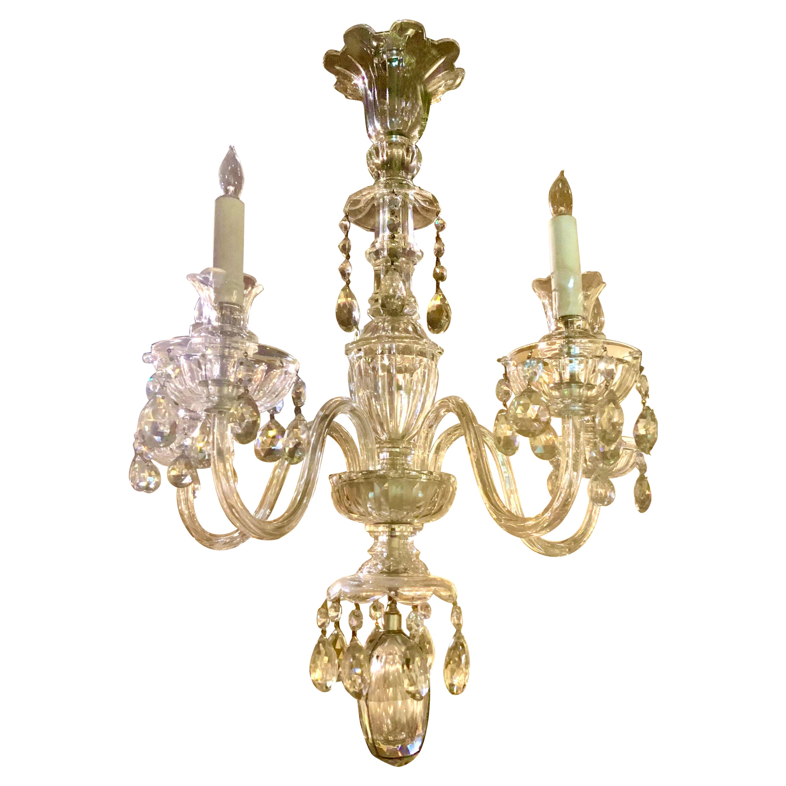 Lustre anglais en cristal, 19ème siècle en vente