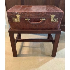 English Alligator Suitcase on Custom Stand by Barkers of Kensington, London