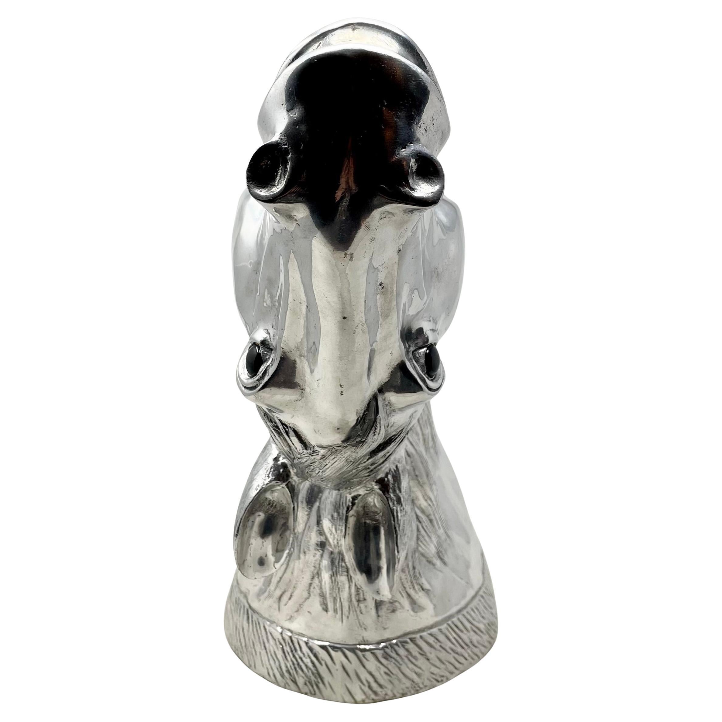 English Aluminum Figural Horsehead Wine or Champagne Cooler. For Sale 7