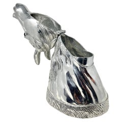 English Aluminum Figural Horsehead Wine or Champagne Cooler.