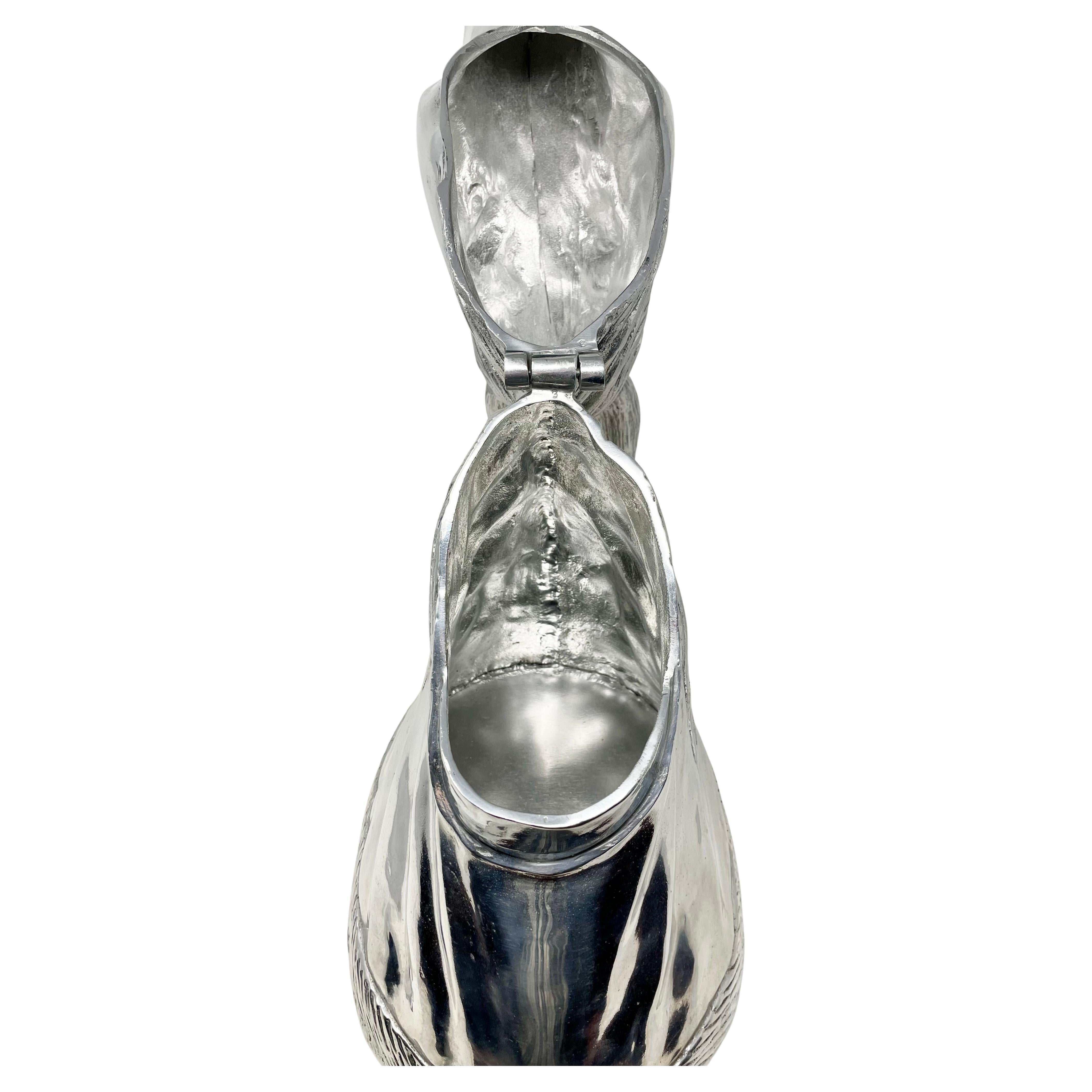English Aluminum Figural Horsehead Wine or Champagne Cooler. For Sale 3