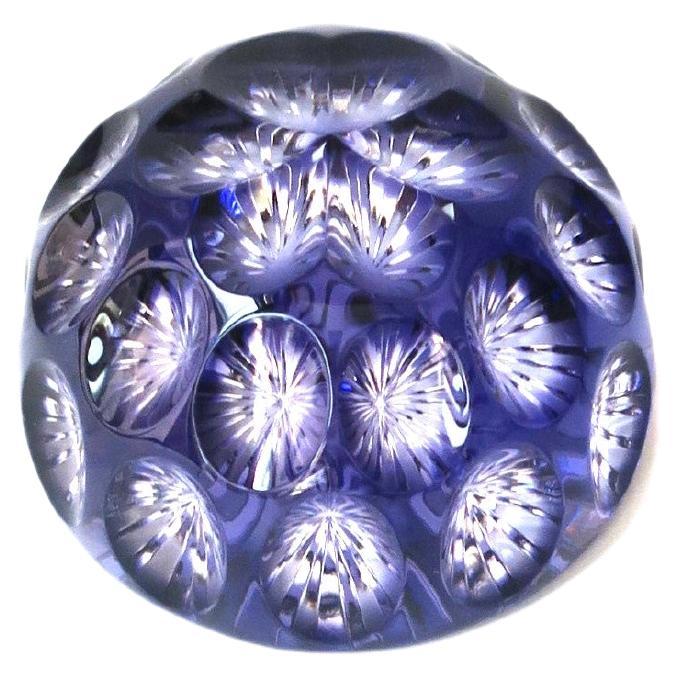 English Amythyst Cut to Clear Paperweight Decorative Object  For Sale