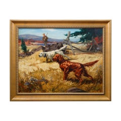 "English and Irish Setter" Original Oil Painting by Henry Hintermeister
