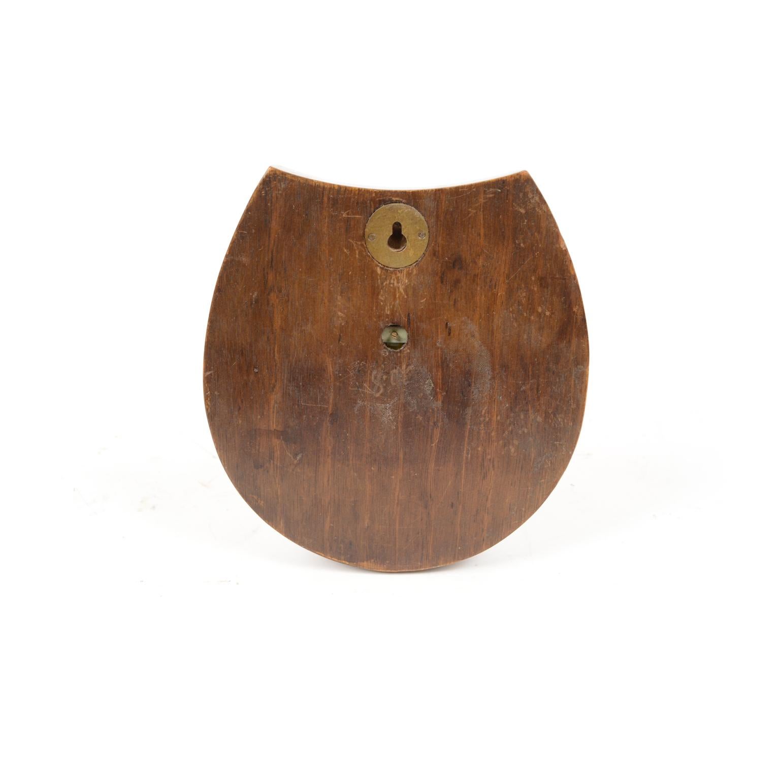 British English Aneroid Barometer from the 1930s, Oak and Aluminum