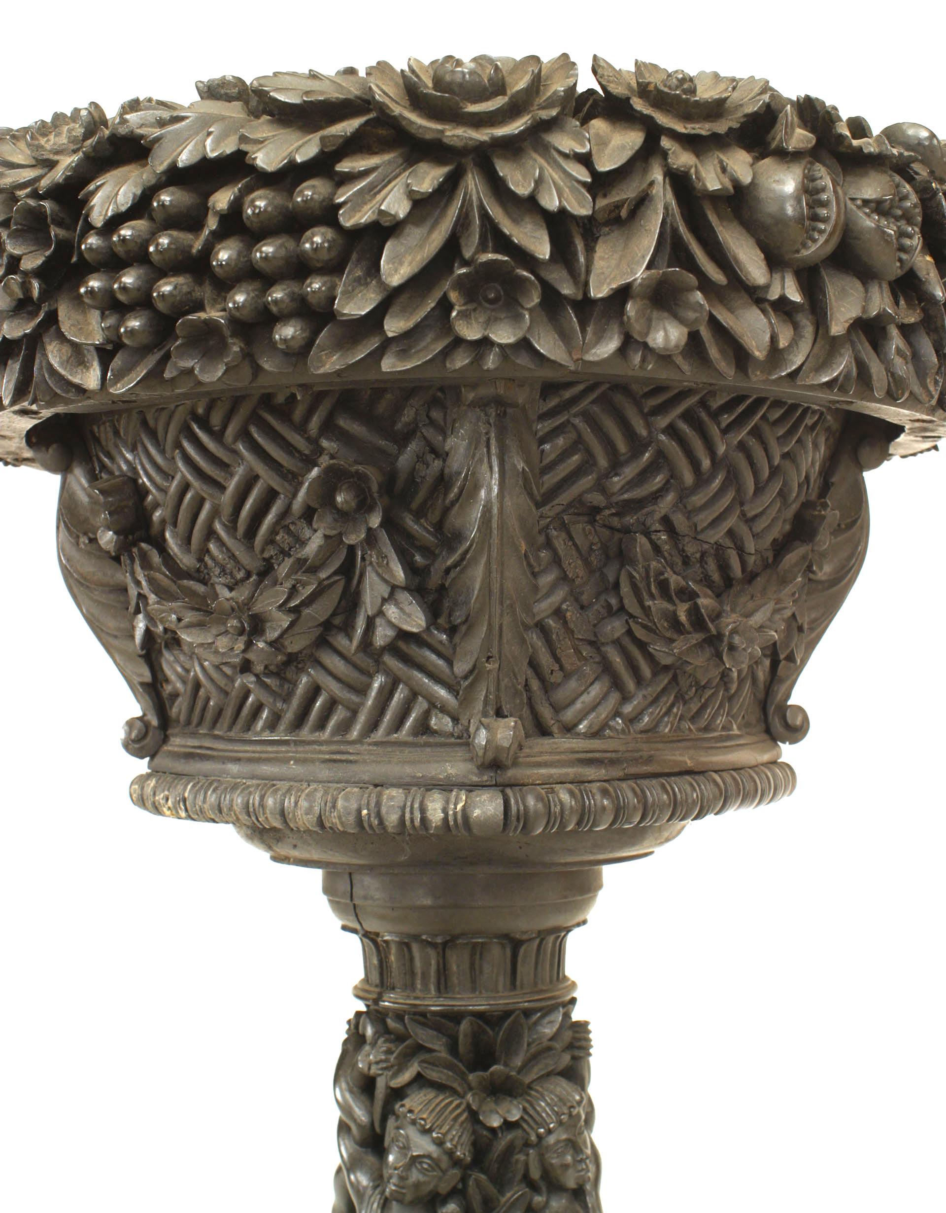 Hand-Carved Anglo-Indian Floral Carved Fernery For Sale