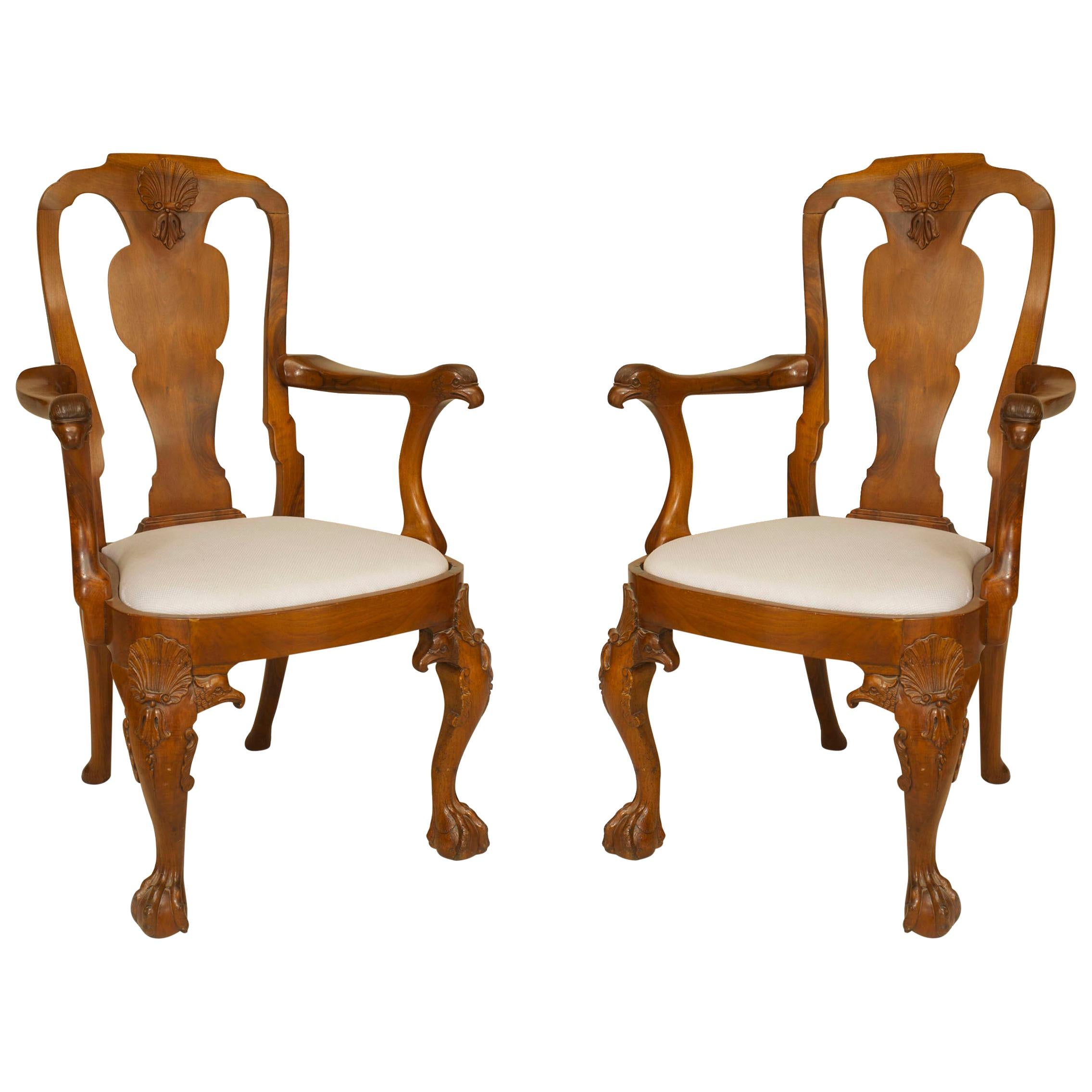 English Anglo-Indian Padouk Arm Chairs For Sale
