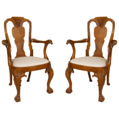 English Anglo-Indian Padouk Arm Chairs