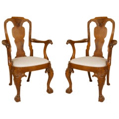 English Anglo-Indian Padouk Arm Chairs