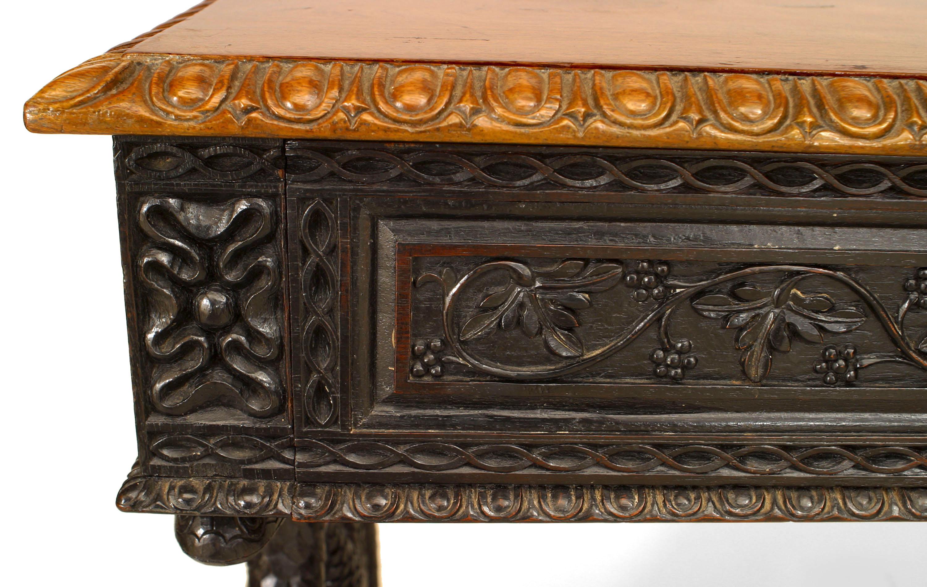 Englischer anglo-indischer Schreibtisch aus Palisanderholz und Padouk (19. Jahrhundert) im Angebot
