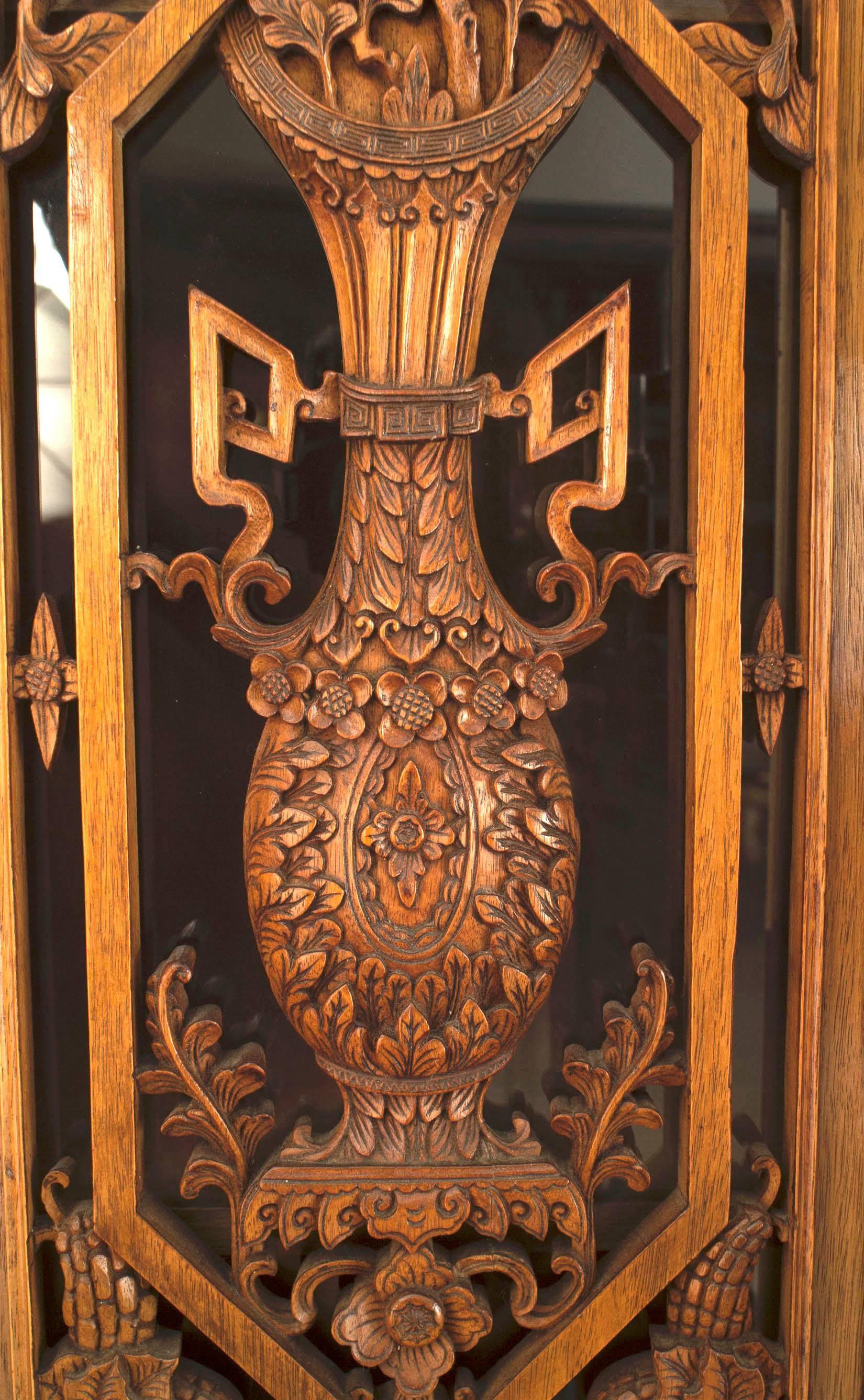 Anglo-Indian Carved Teakwood Breakfront Cabinet 5