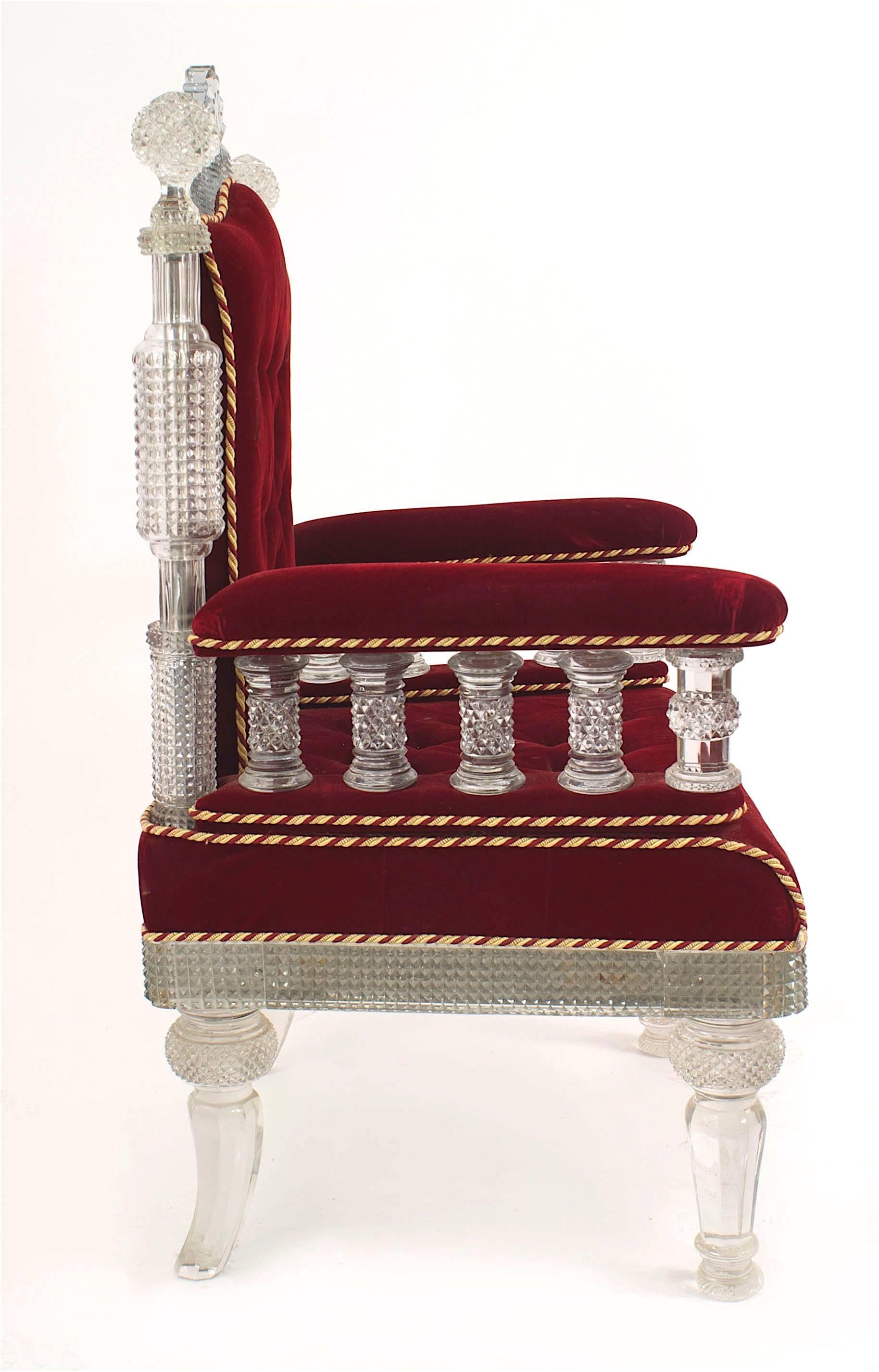 red velvet throne chair