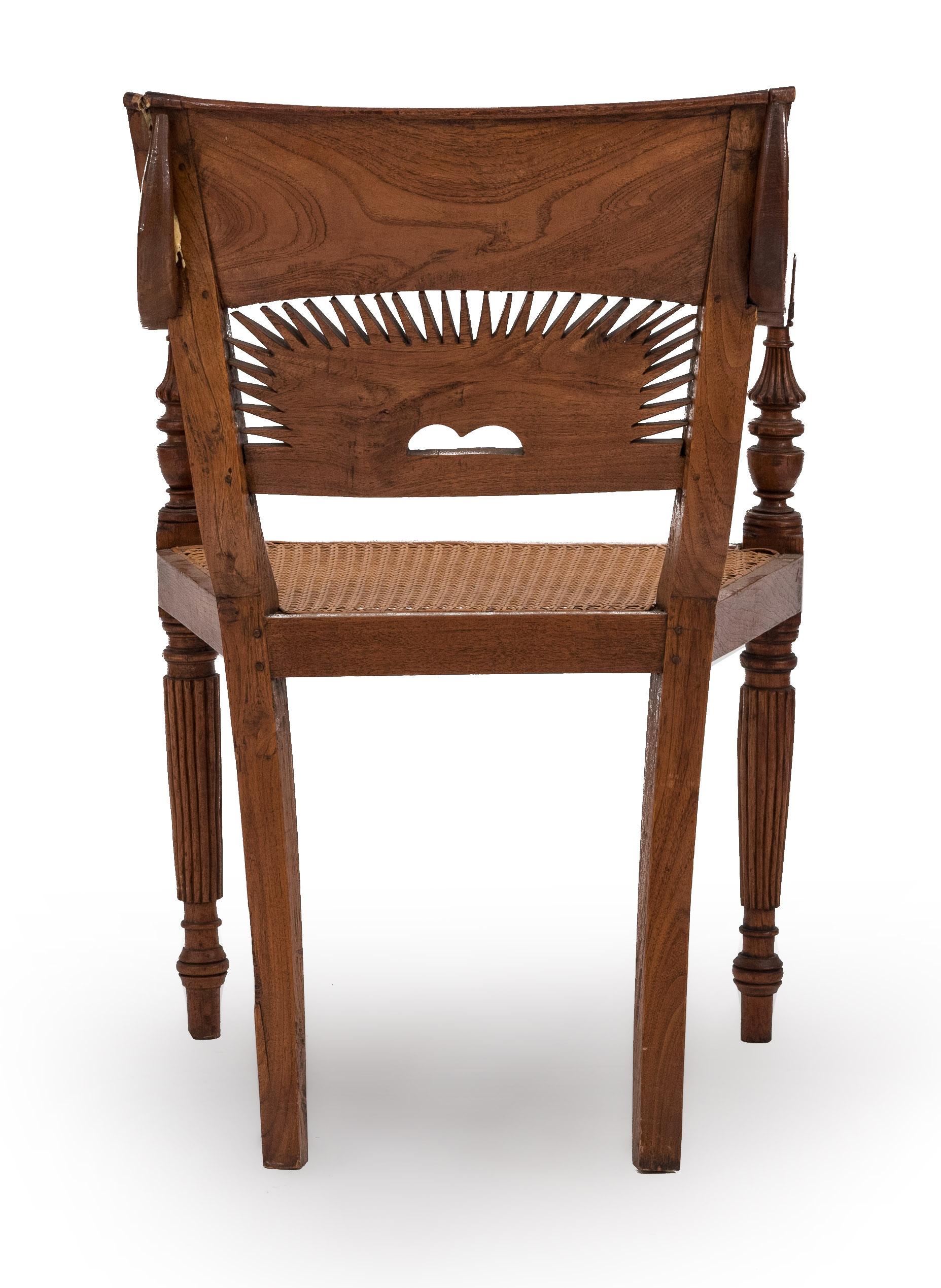 20th Century English Anglo-Indian Teak Arm Chair For Sale
