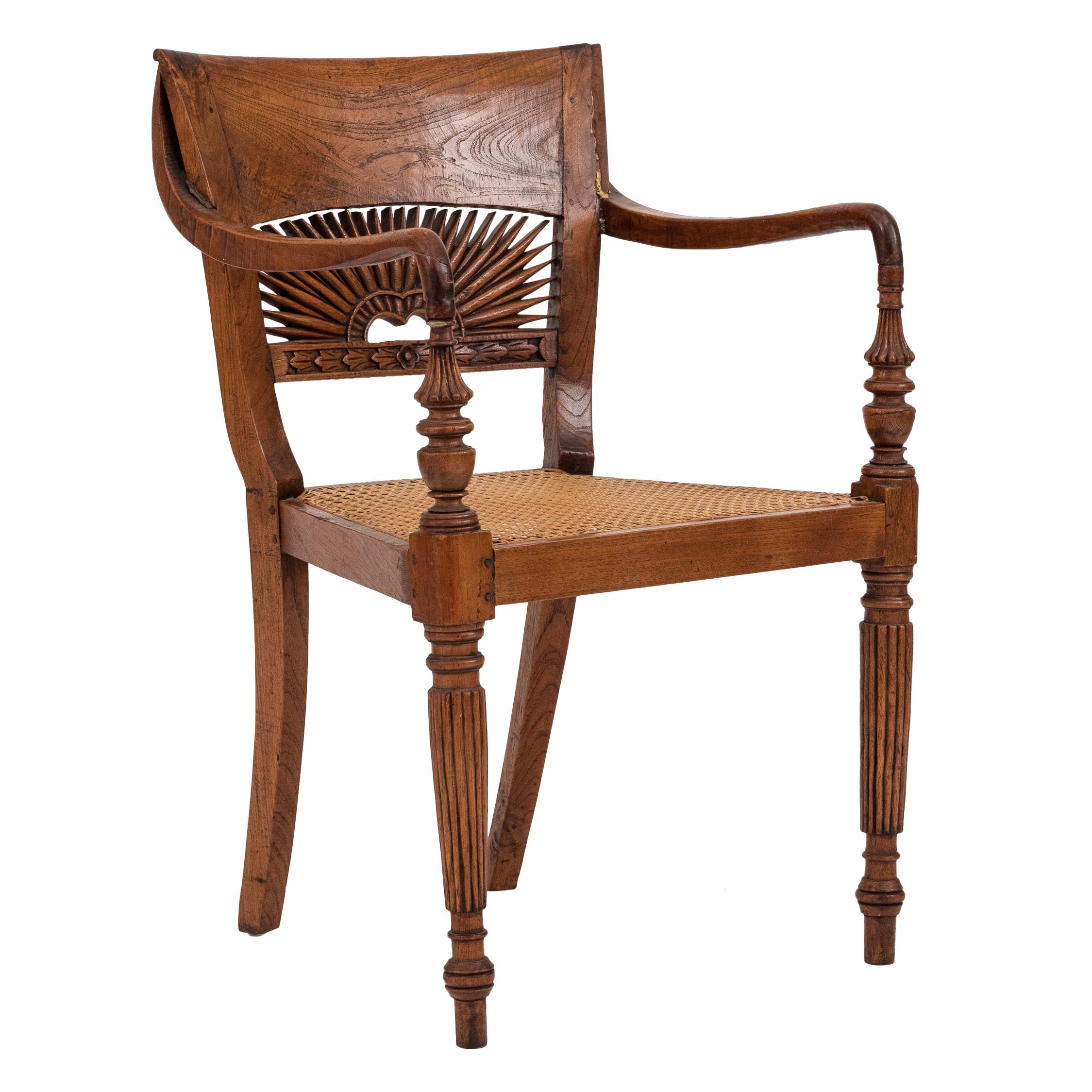 English Anglo-Indian Teak Arm Chair