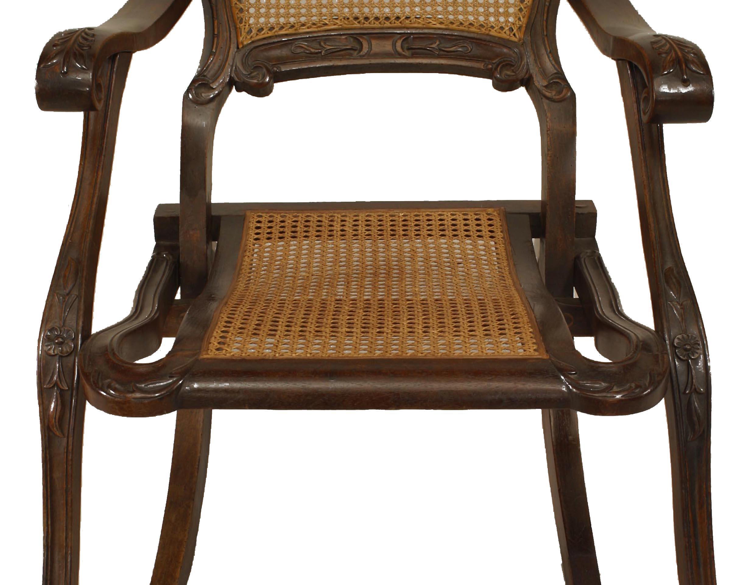 English Anglo-Indian Walnut Arm Chairs For Sale 2