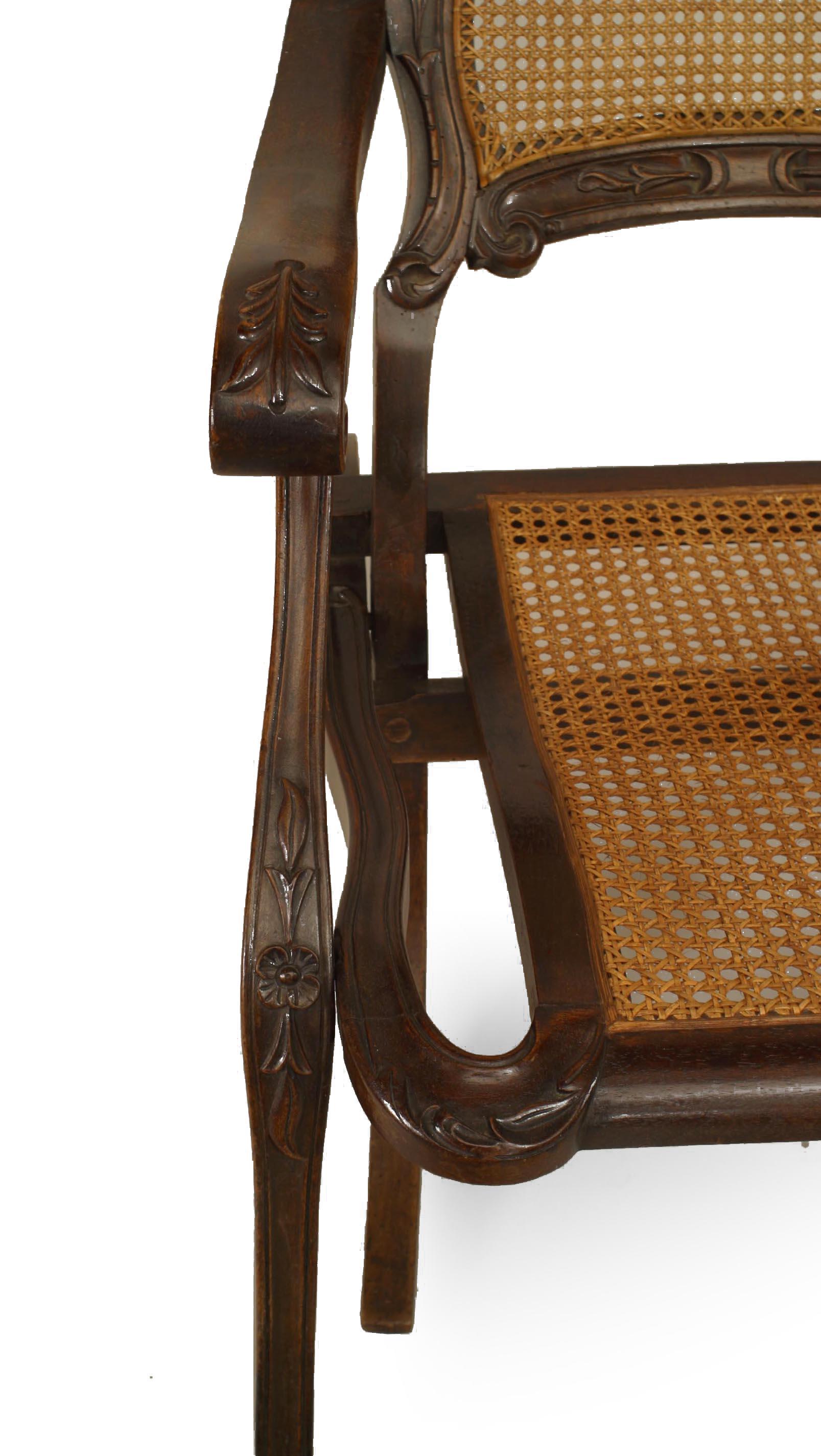English Anglo-Indian Walnut Arm Chairs For Sale 3