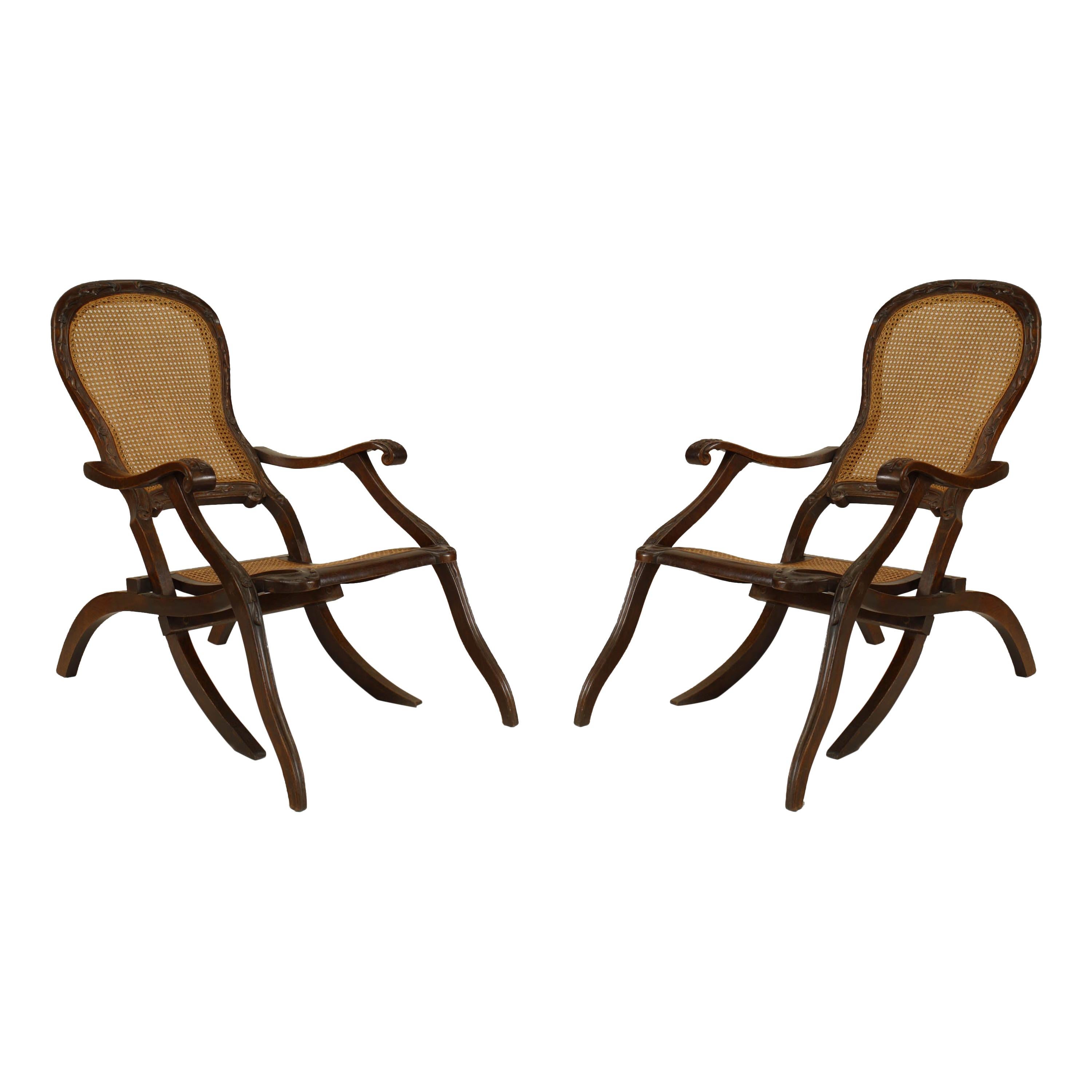 English Anglo-Indian Walnut Arm Chairs