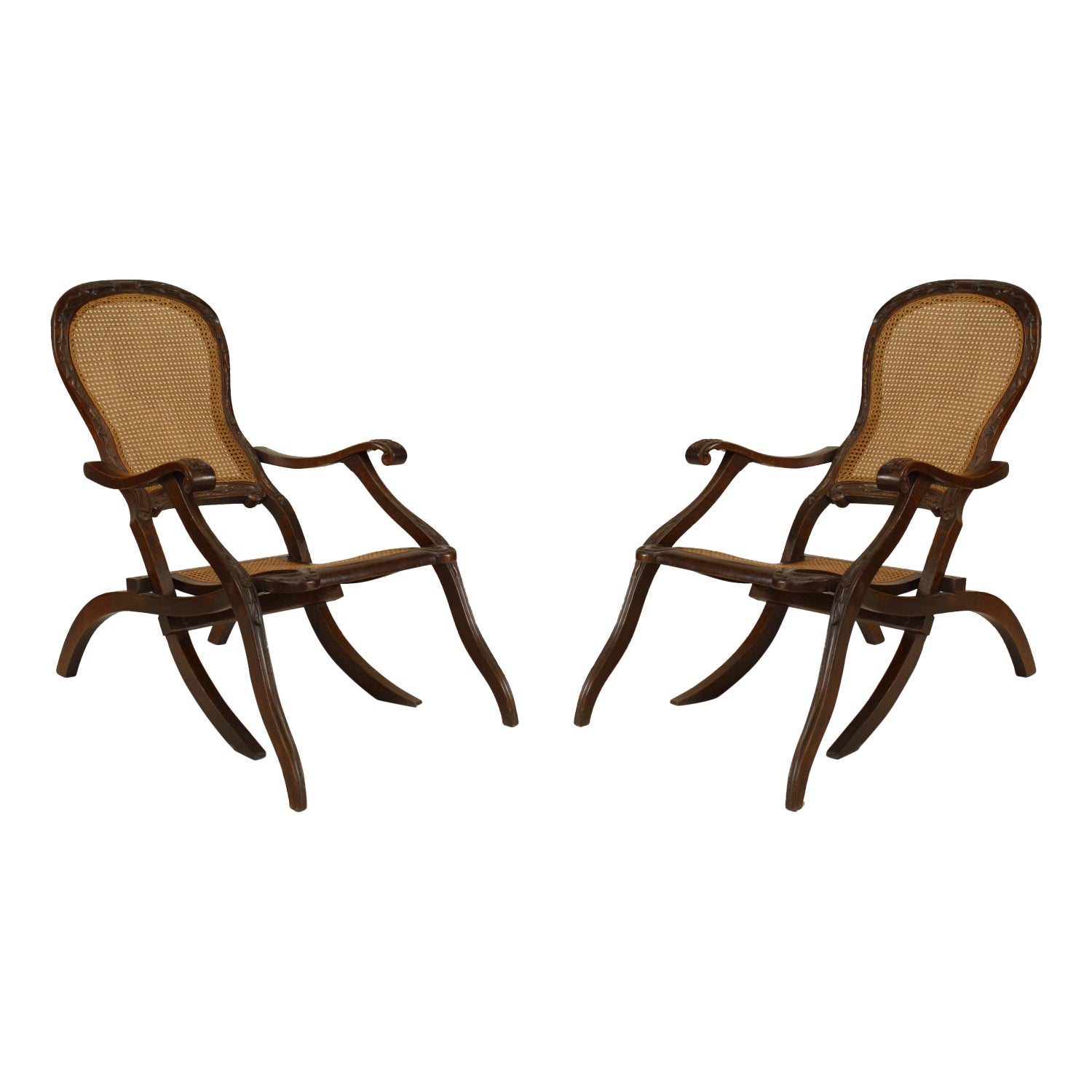 English Anglo-Indian Walnut Arm Chairs For Sale at 1stDibs