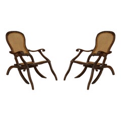 English Anglo-Indian Walnut Arm Chairs