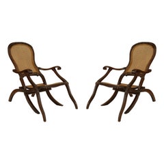 English Anglo-Indian Walnut Arm Chairs