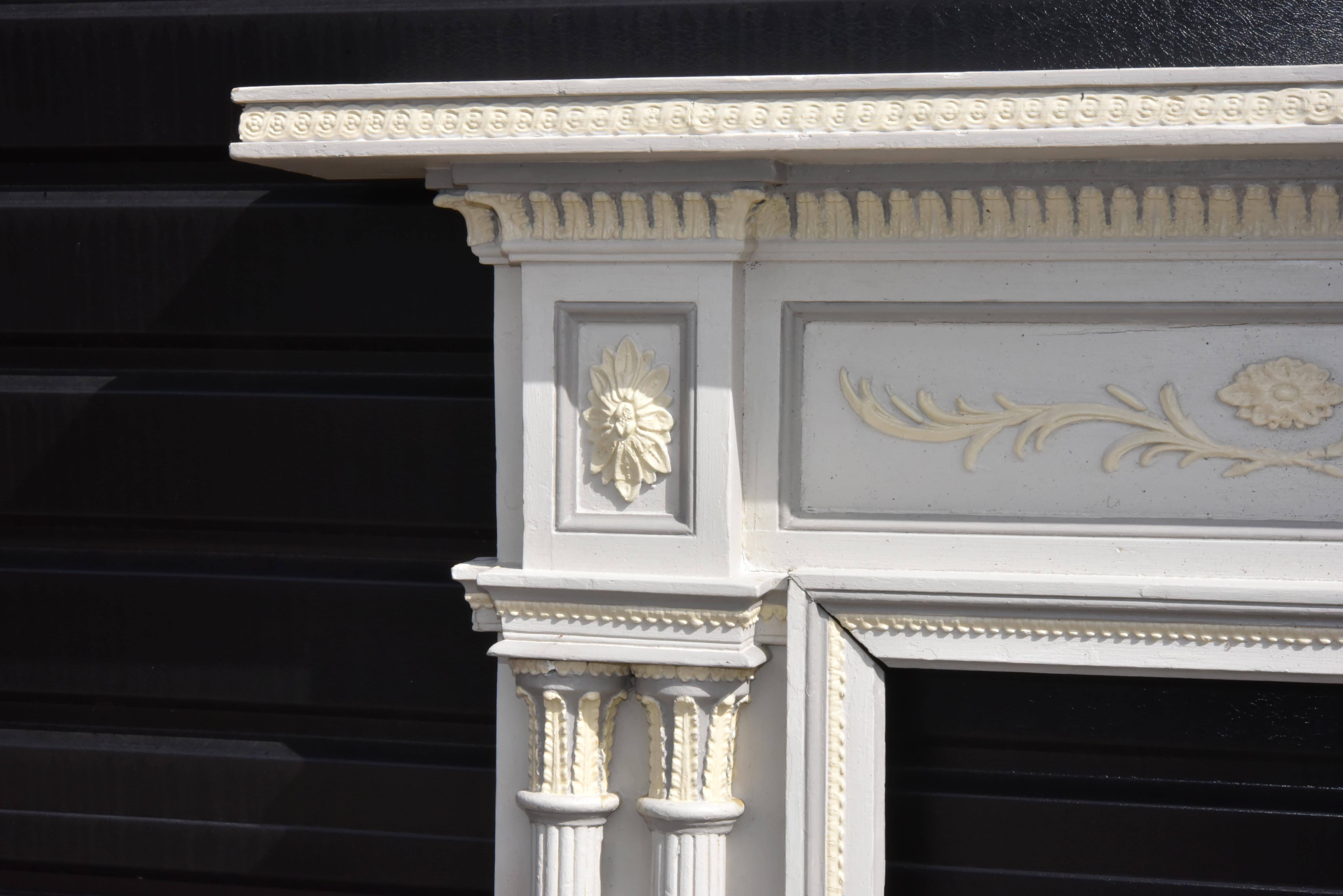 Adam Style English Antique 18th century fire surround in the Adams style 