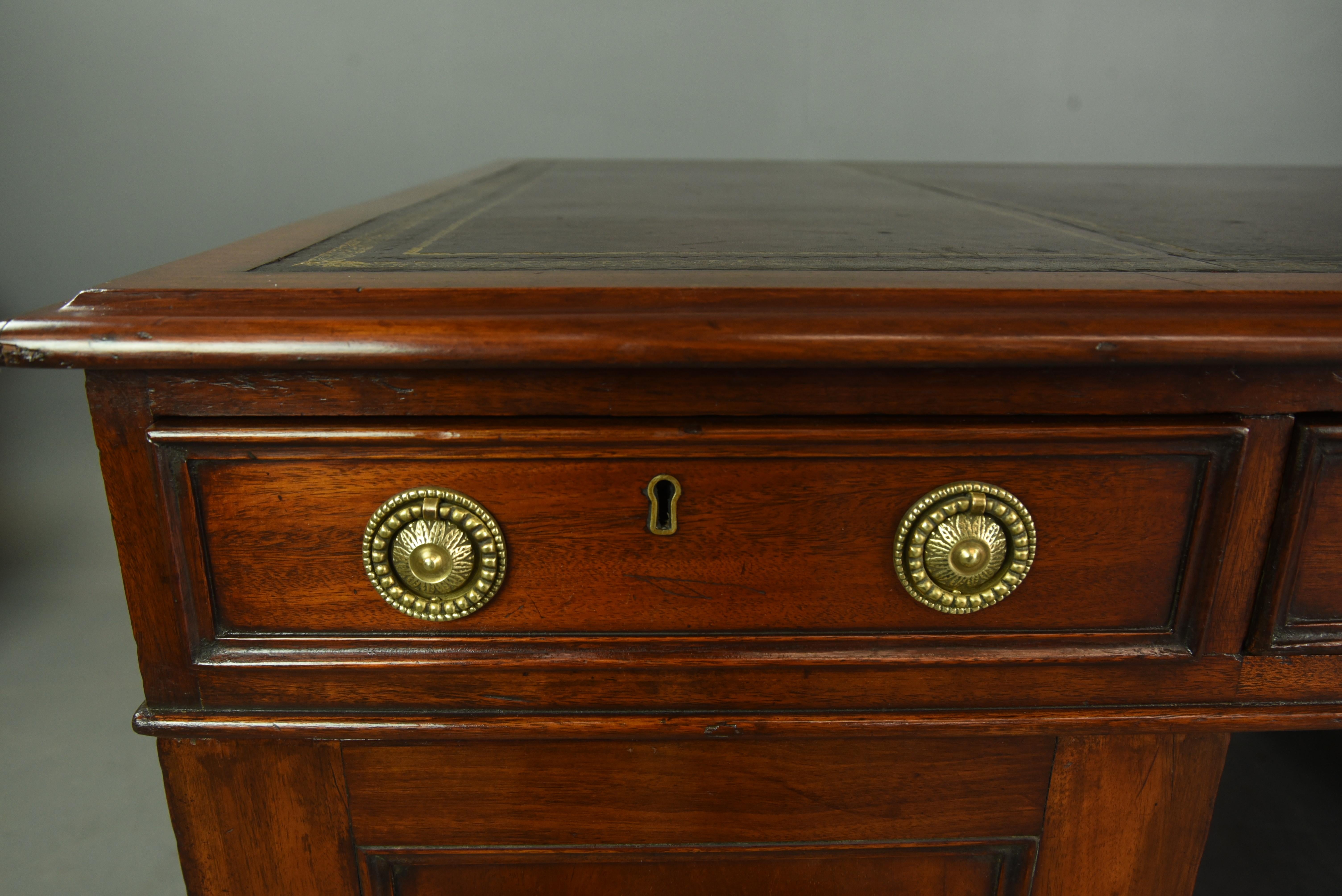 English Antique 19th century partners desk S & H JEWELL 1