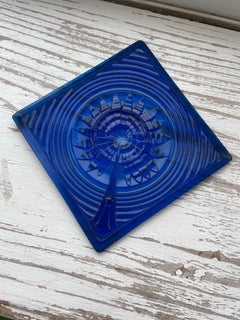 Carreau de verre bleu cobalt de l'Aesthetic Movement, anglais, vers 1900