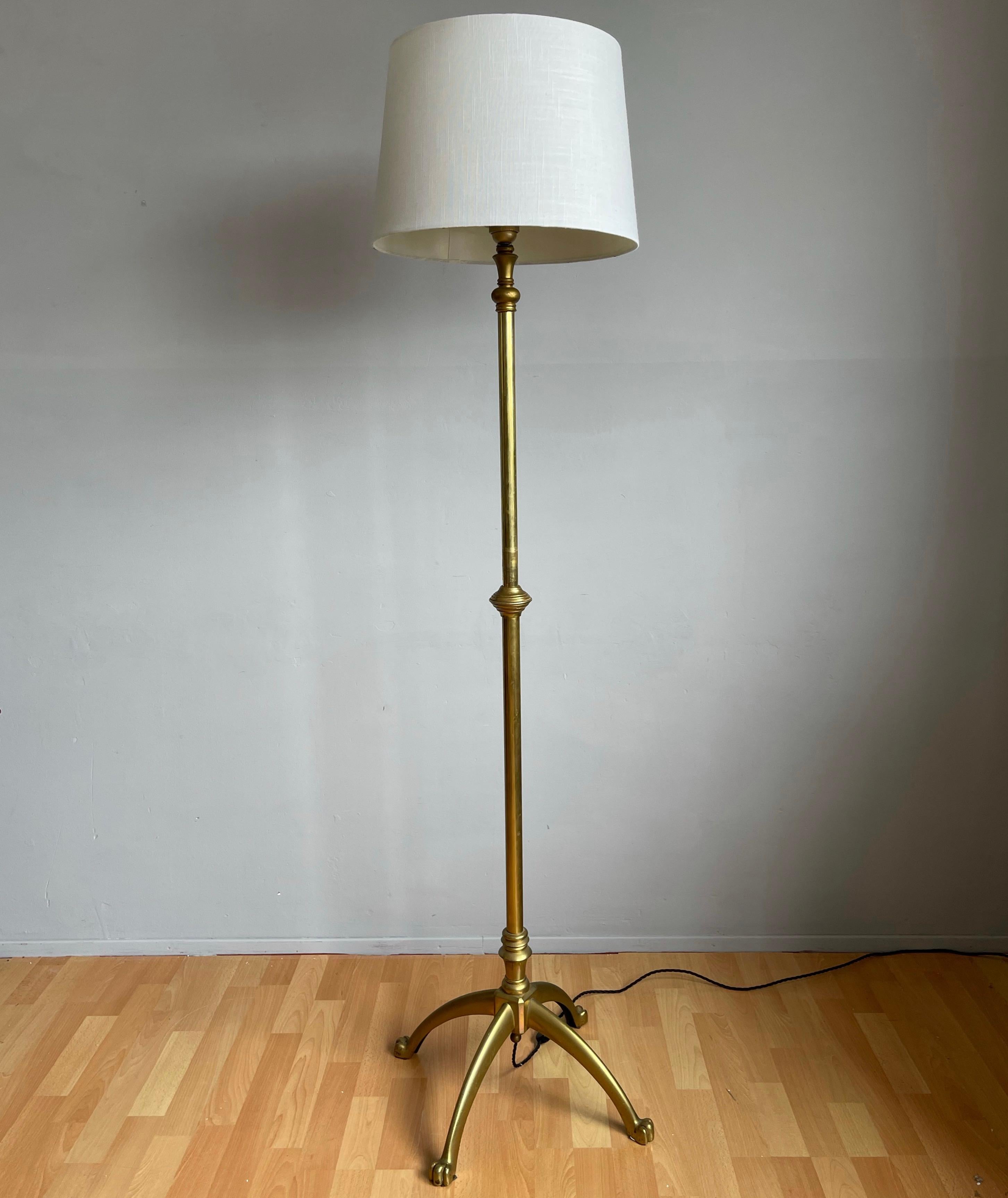 Arts and Crafts W.A.S. Benson, Antique and Stylish Arts & Crafts Floor Lamp in Bronze circa 1880 For Sale