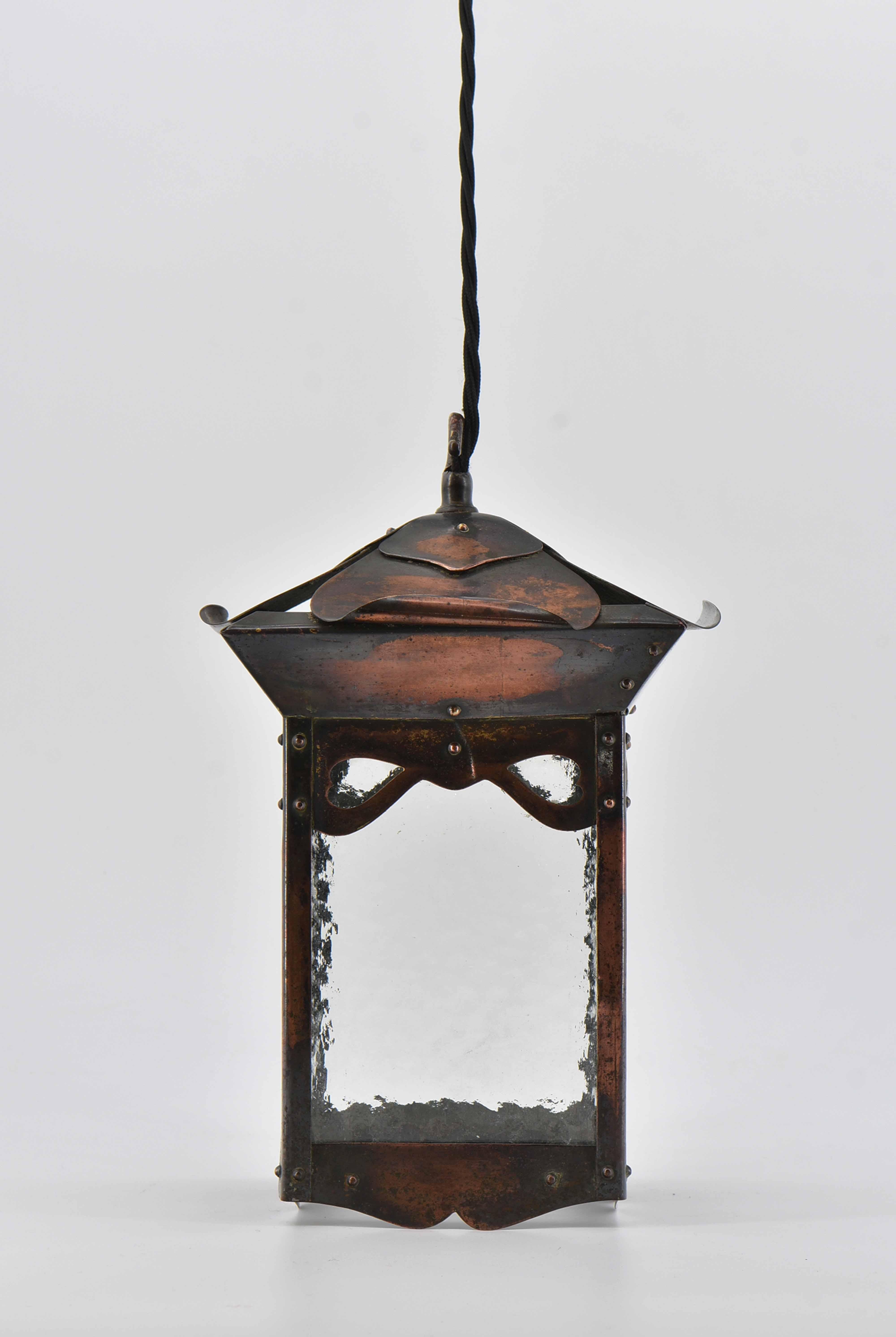 English Antique Arts & Crafts Hall Lantern, Circa 1900 In Good Condition In Norwich, GB
