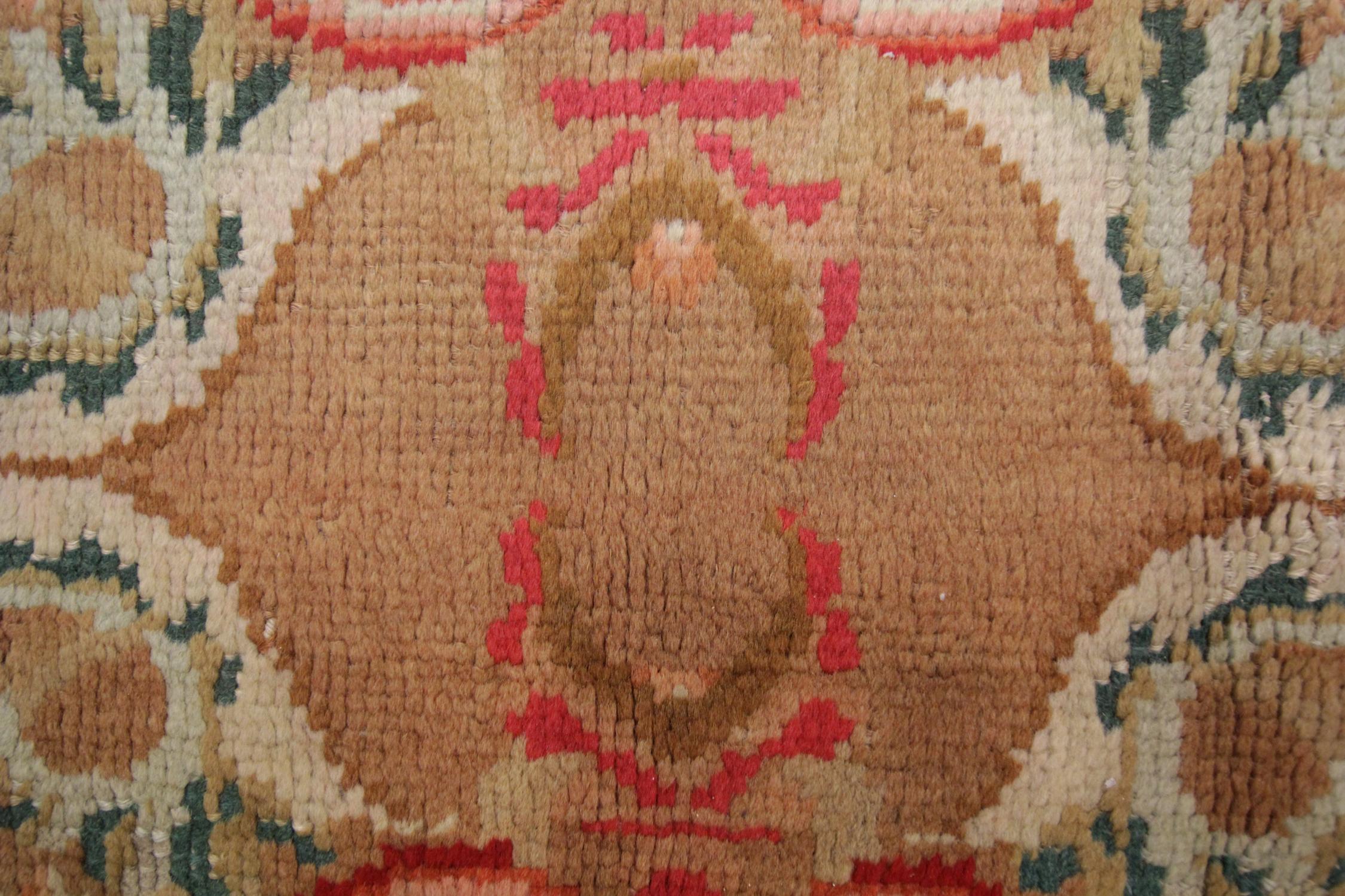 English Antique Axminister Rug, 1870 Handmade Carpet Runner Wool Hallway Runner  In Excellent Condition For Sale In Hampshire, GB