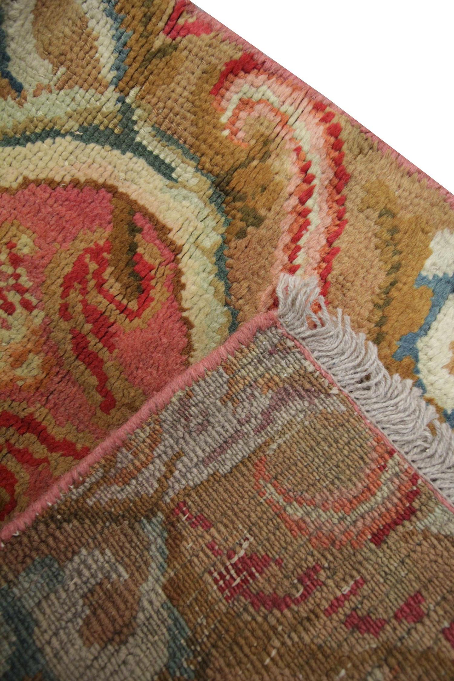 English Antique Axminister Rug, 1870 Handmade Carpet Runner Wool Hallway Runner  For Sale 1