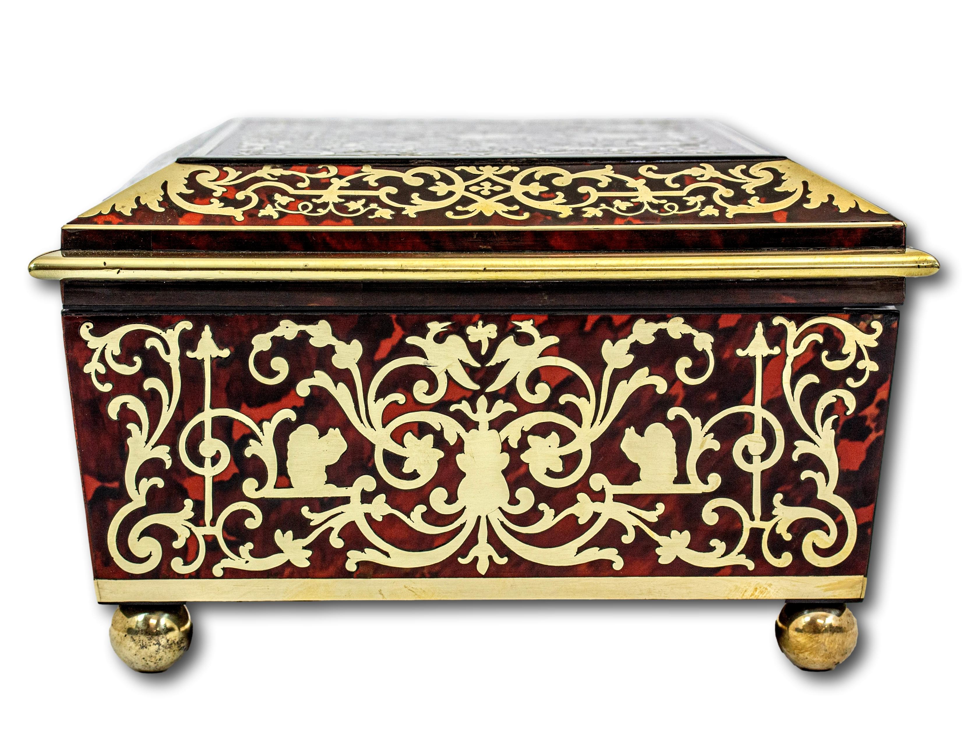 English Antique Boulle Jewellery Box For Sale 1
