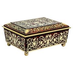 English Used Boulle Jewellery Box