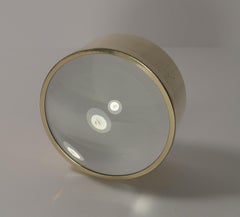 English Antique Brass Desk Magnifying Glass / Paperweight c.1910