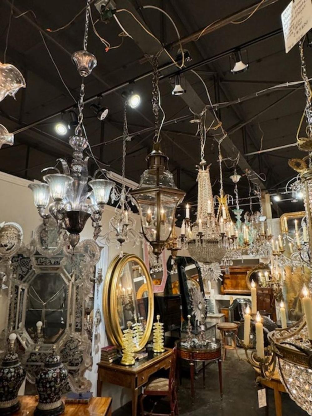 Englisch Antike Messing Laterne im Zustand „Gut“ im Angebot in Dallas, TX
