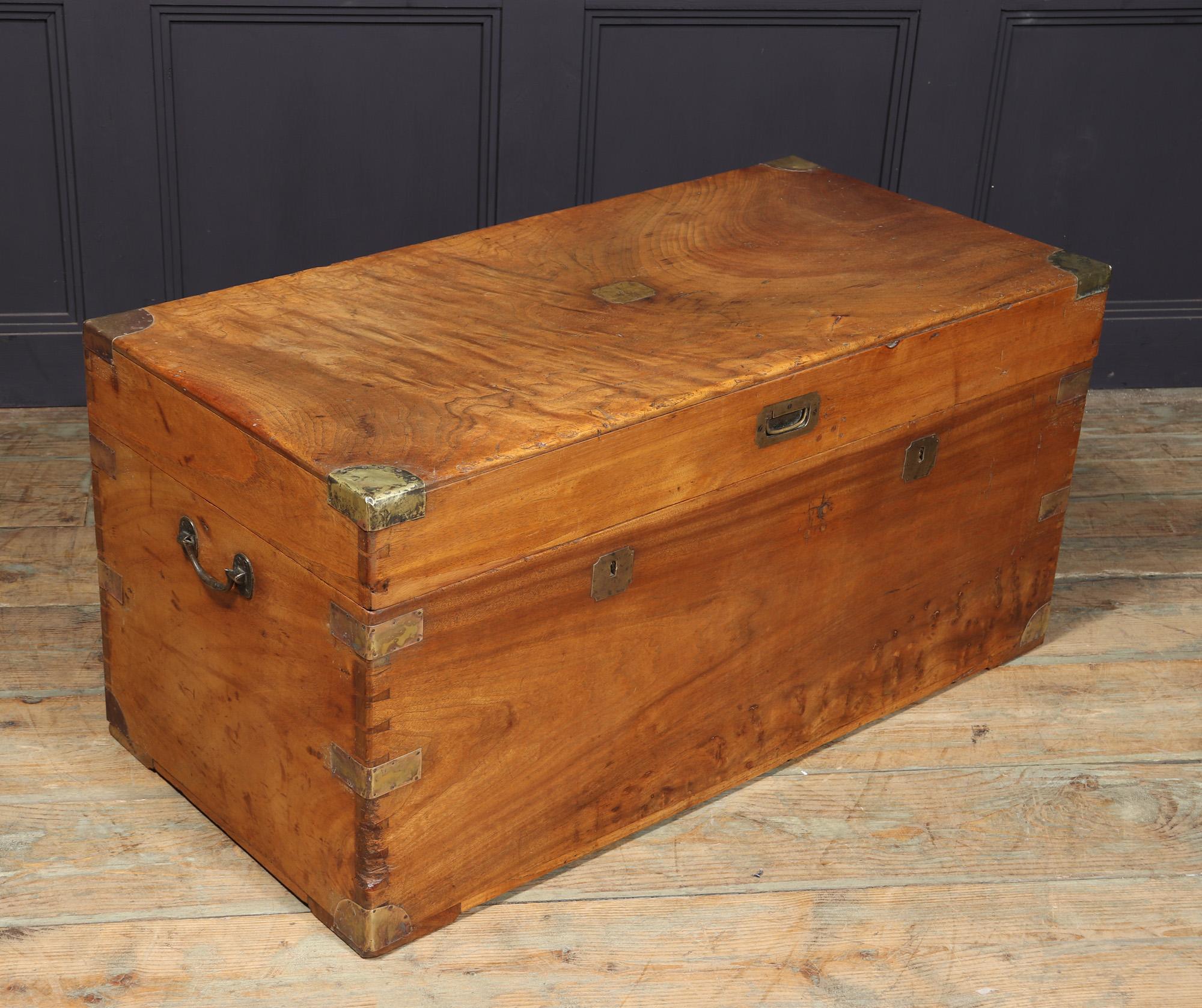 English Antique Camphor Wood Box For Sale 4