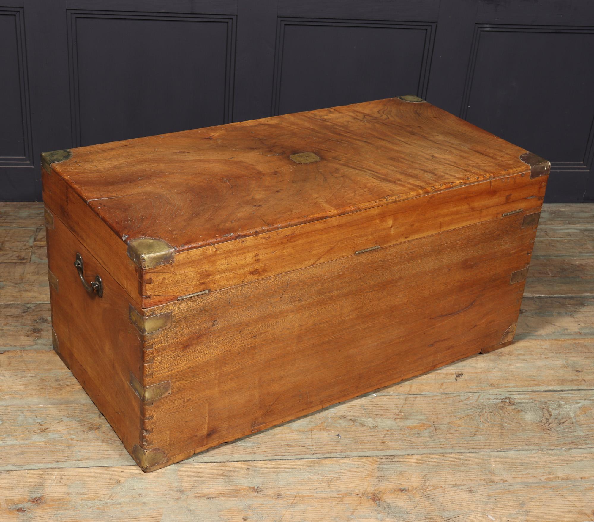 English Antique Camphor Wood Box For Sale 7