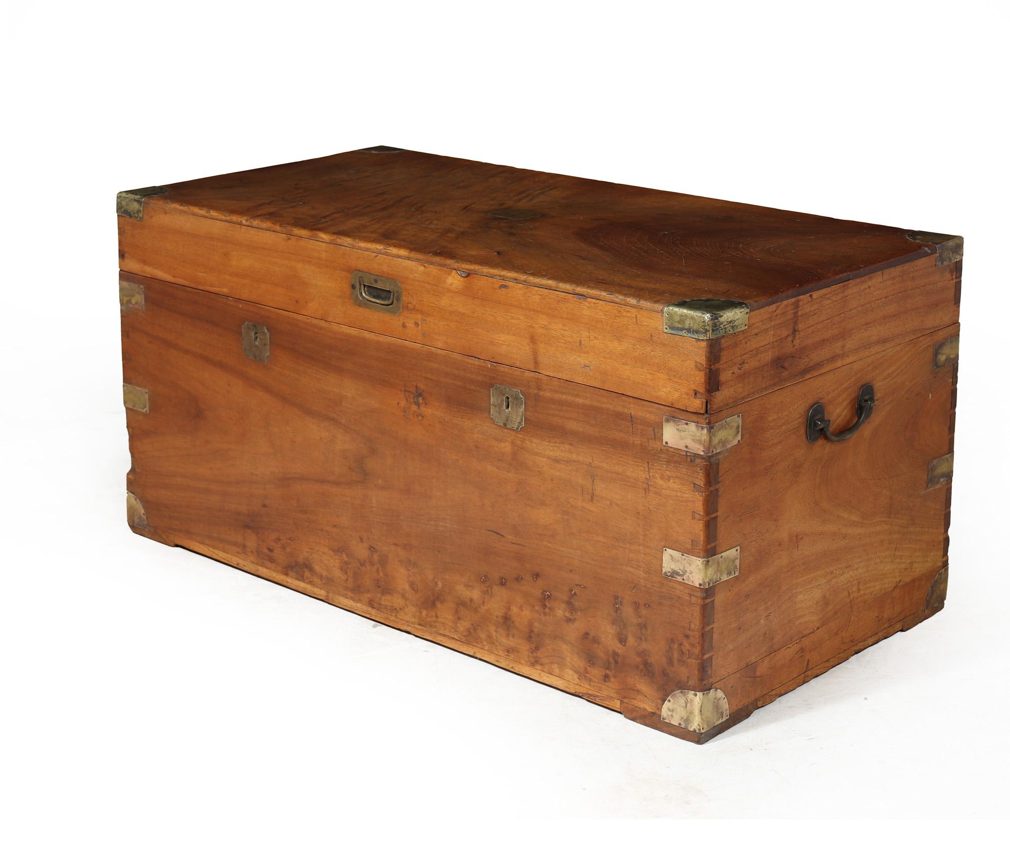European English Antique Camphor Wood Box For Sale