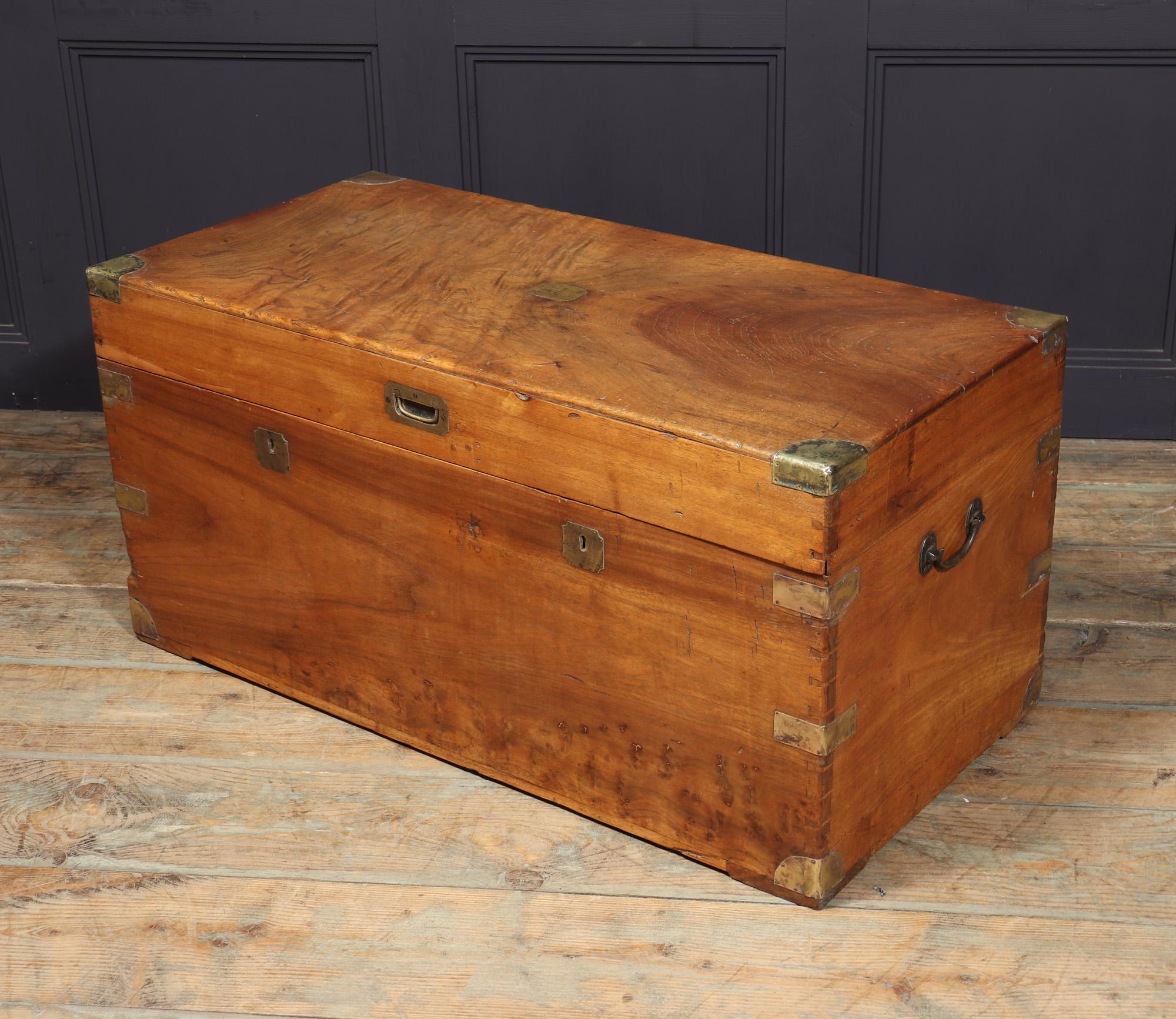 English Antique Camphor Wood Box For Sale 3