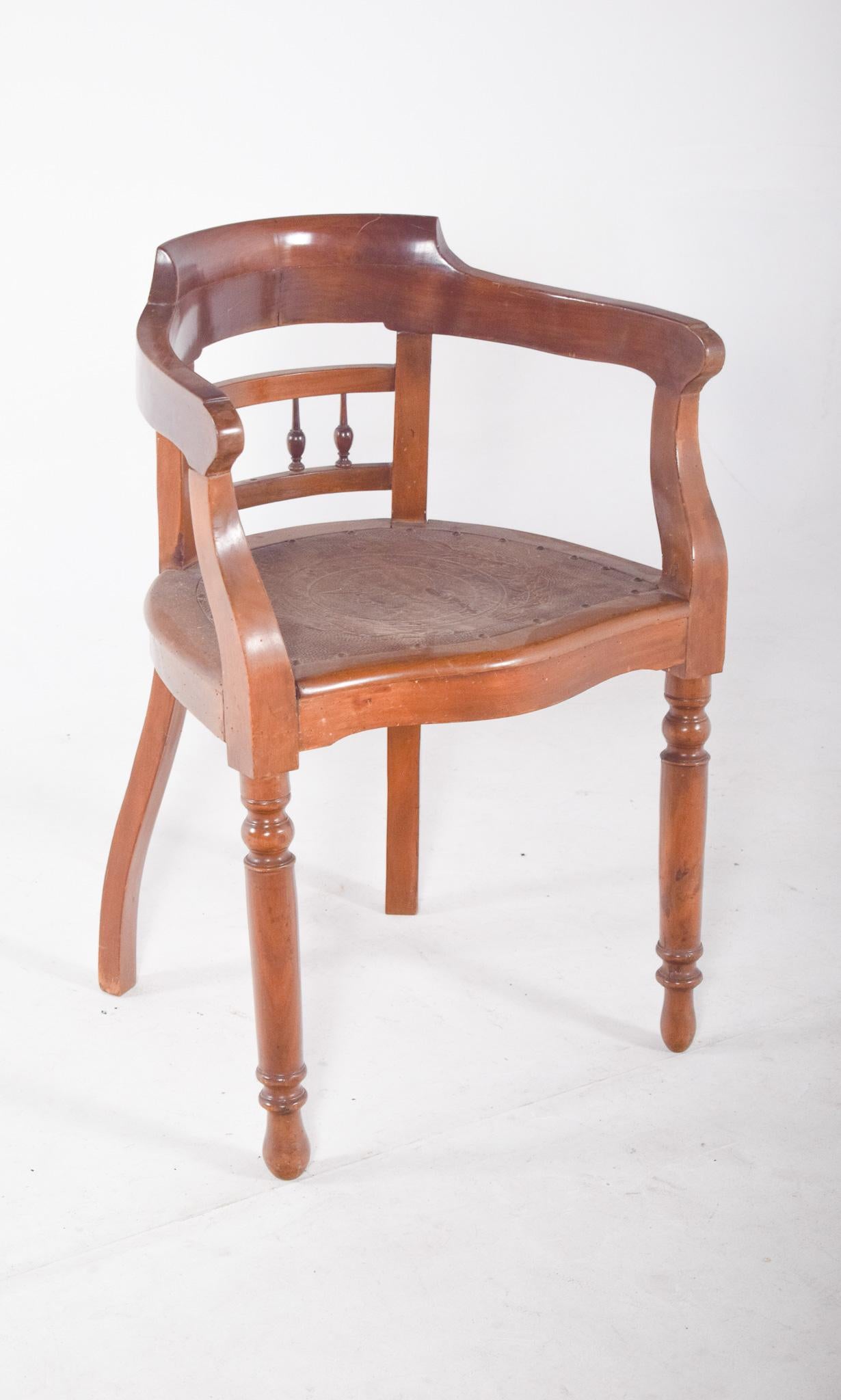 Victorien tardif Fauteuil de bureau anglais ancien en vente