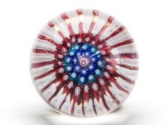 English Antique Domed Glass Concentric Paperweight