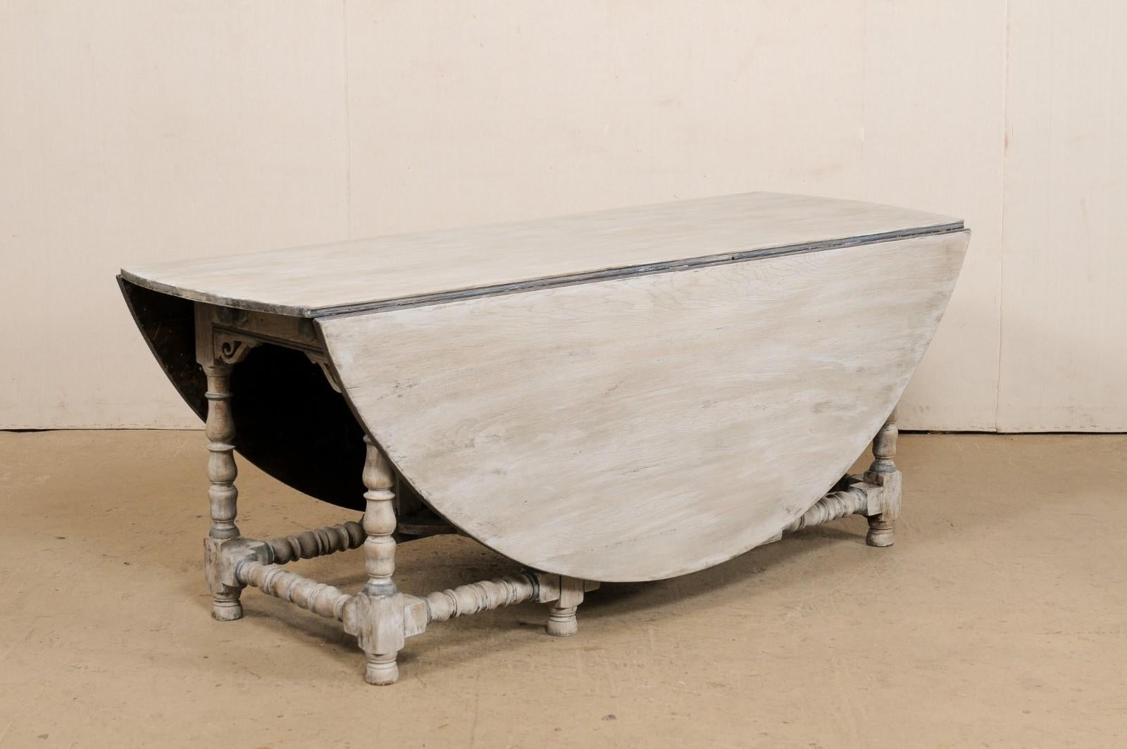 Englischer antiker englischer Tisch mit doppeltem Tor-Bein und ausklappbarer runder oder großer Konsole im Angebot 6