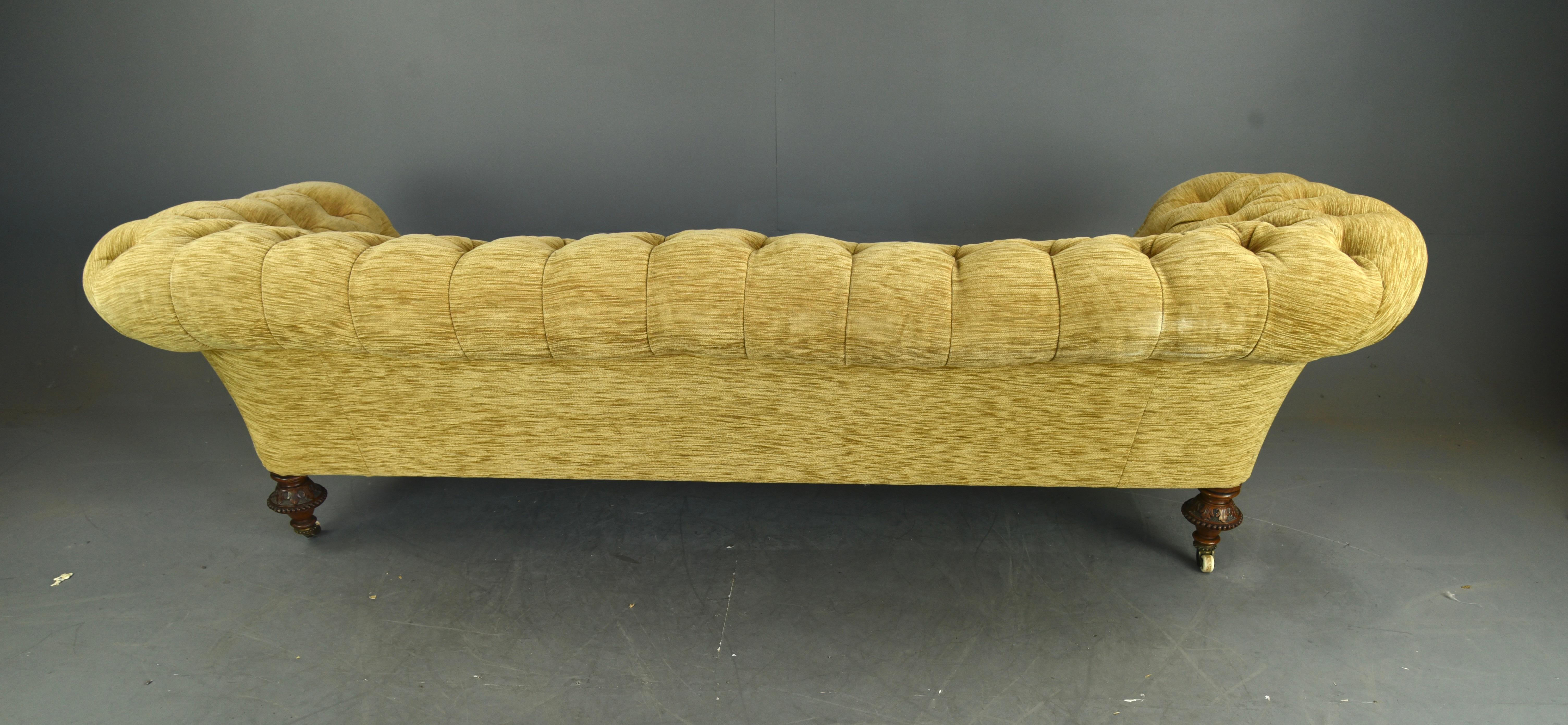 Mid-19th Century English Antique Early Large Victorian Chesterfield Sofa